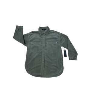 New-Forever 21 Corduroy Green Jacket Shirt Women’s Size Small Snap Button Casual